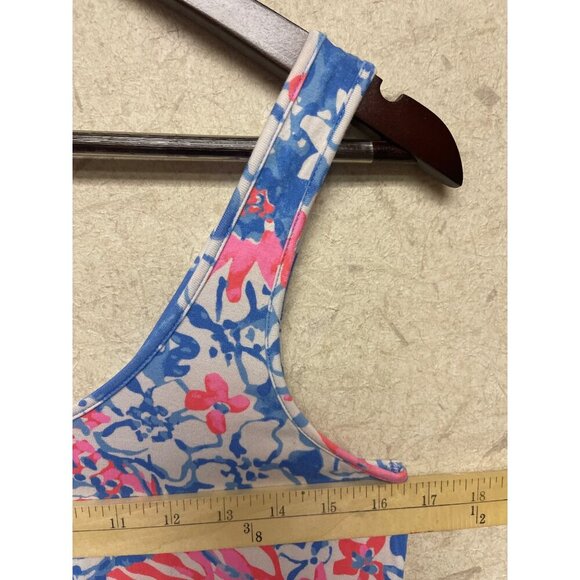 Lilly Pulitzer Women's Blue Tropical Floral Belted Sleeveless Romper Size Small - Picture 6 of 9